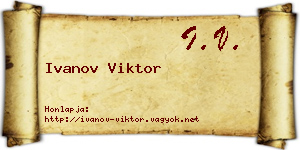 Ivanov Viktor névjegykártya